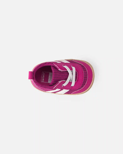 Baby Girl Striped Sneakers - Burgundy