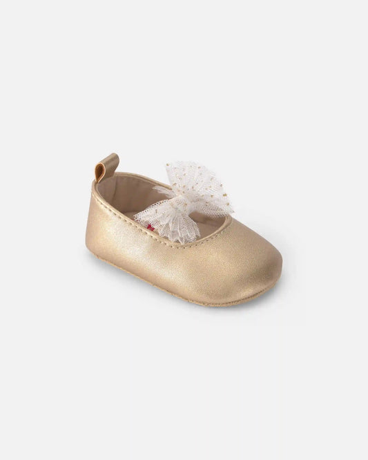 Baby Girl Metallic Bow Flats - Gold