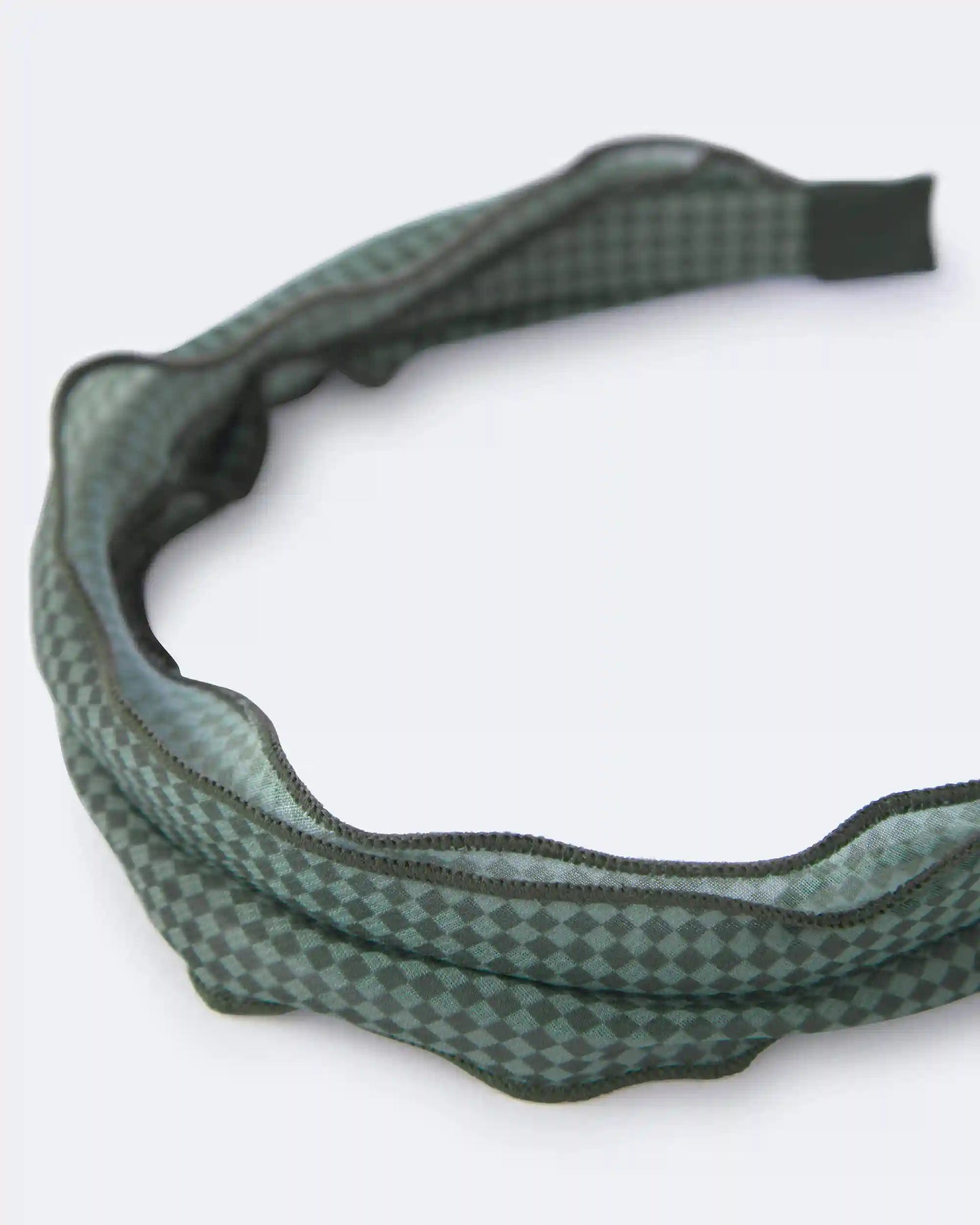 Toddler Girl Checkered Chiffon Headband - Green