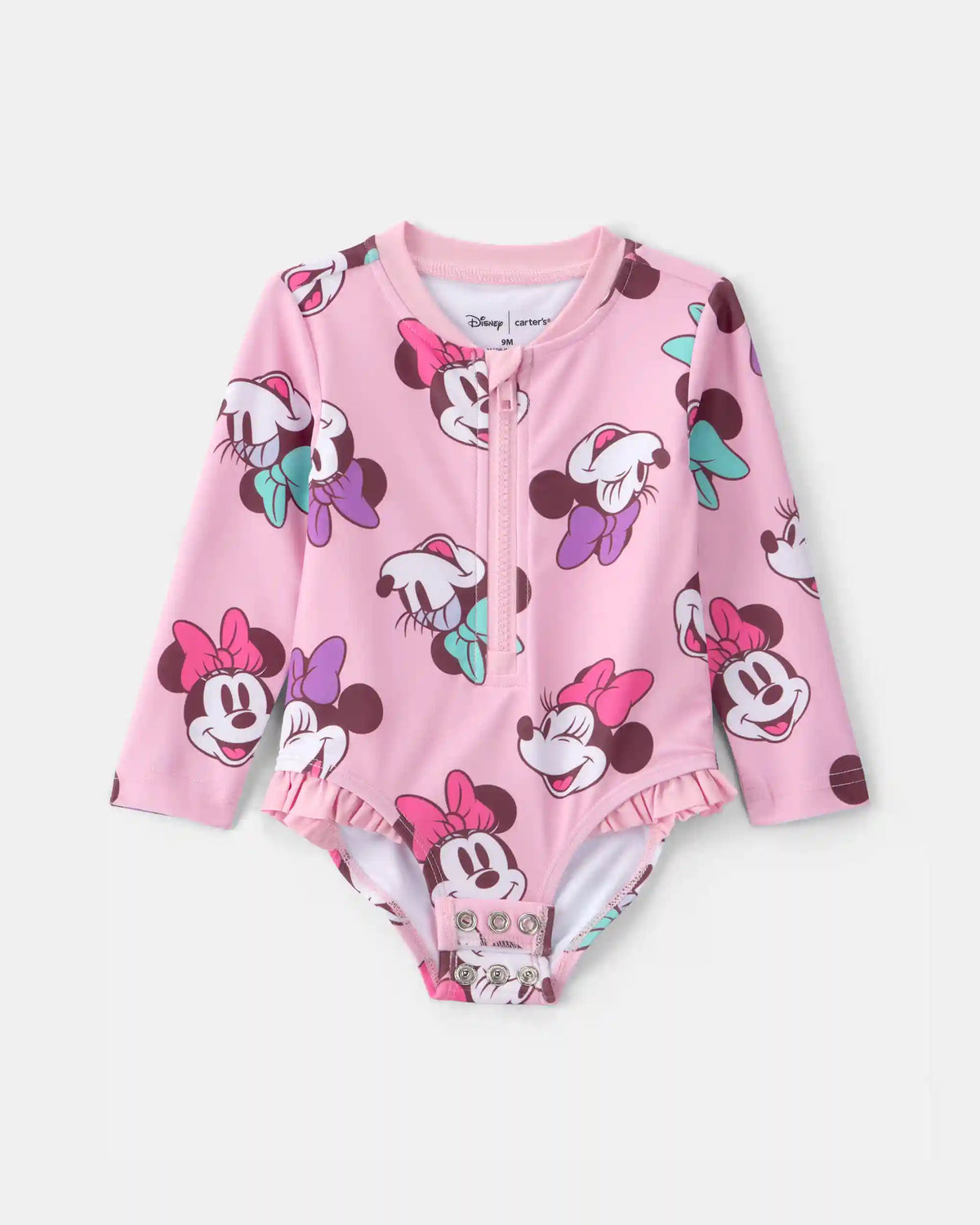 Baby Girl Disney© Minnie Mouse 1-Piece Swimsuit Rashguard - Pink