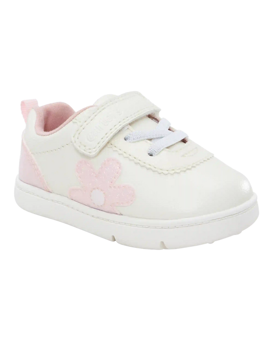 Girls Every Step® First Walker Flower Casual Sneakers - White