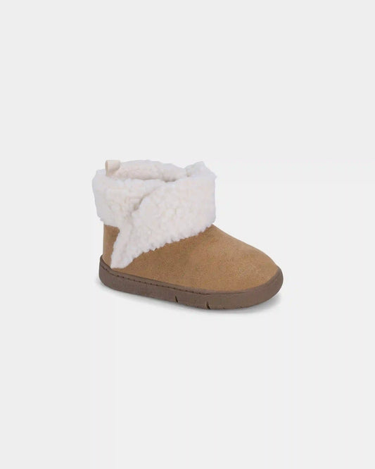 Baby Girl Every Step® First Walker Teddy Fleece Boots - Tan