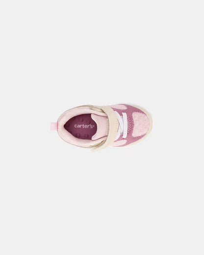 Baby Girl Every Step® First Walker Heart Color Block Sneakers - Pink/Gold