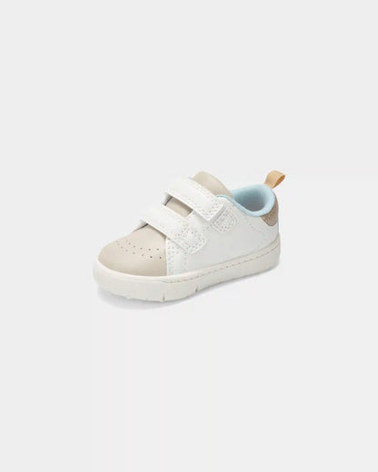 Baby Girl Every Step® First Walker Heart Casual Shoes - White/Tan