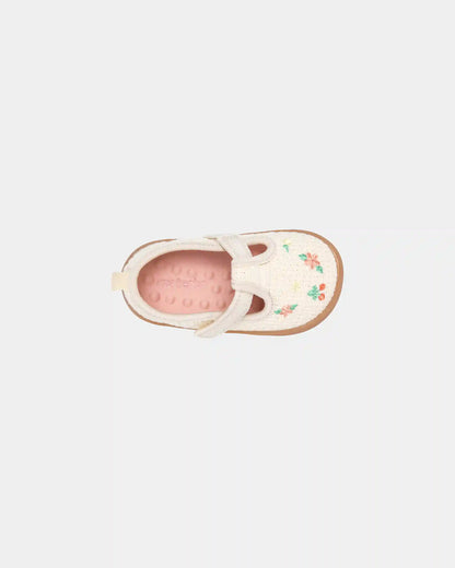 Baby Girl Every Step® First Walker Floral Casual Shoes - Cream