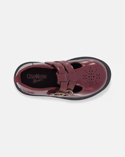 Toddler Girl Buckle Platform Casual Shoes - Burgundy