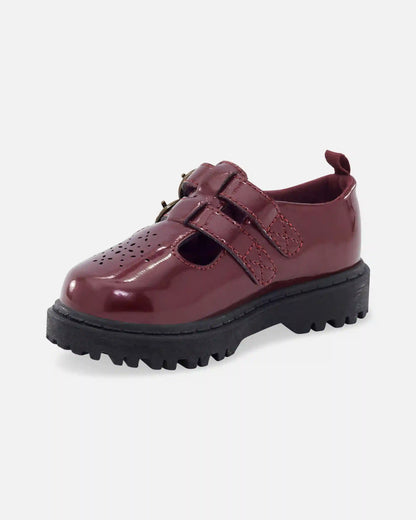 Toddler Girl Buckle Platform Casual Shoes - Burgundy