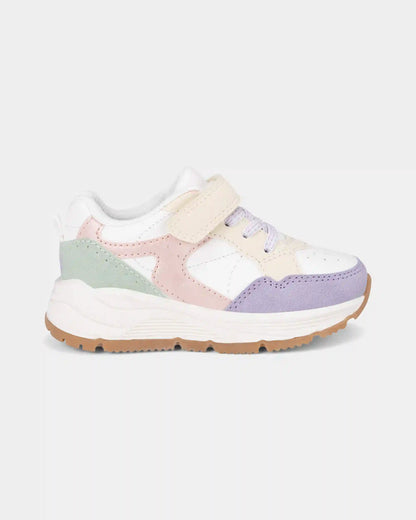 Toddler Girl Color Block Sneakers - White