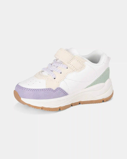 Toddler Girl Color Block Sneakers - White
