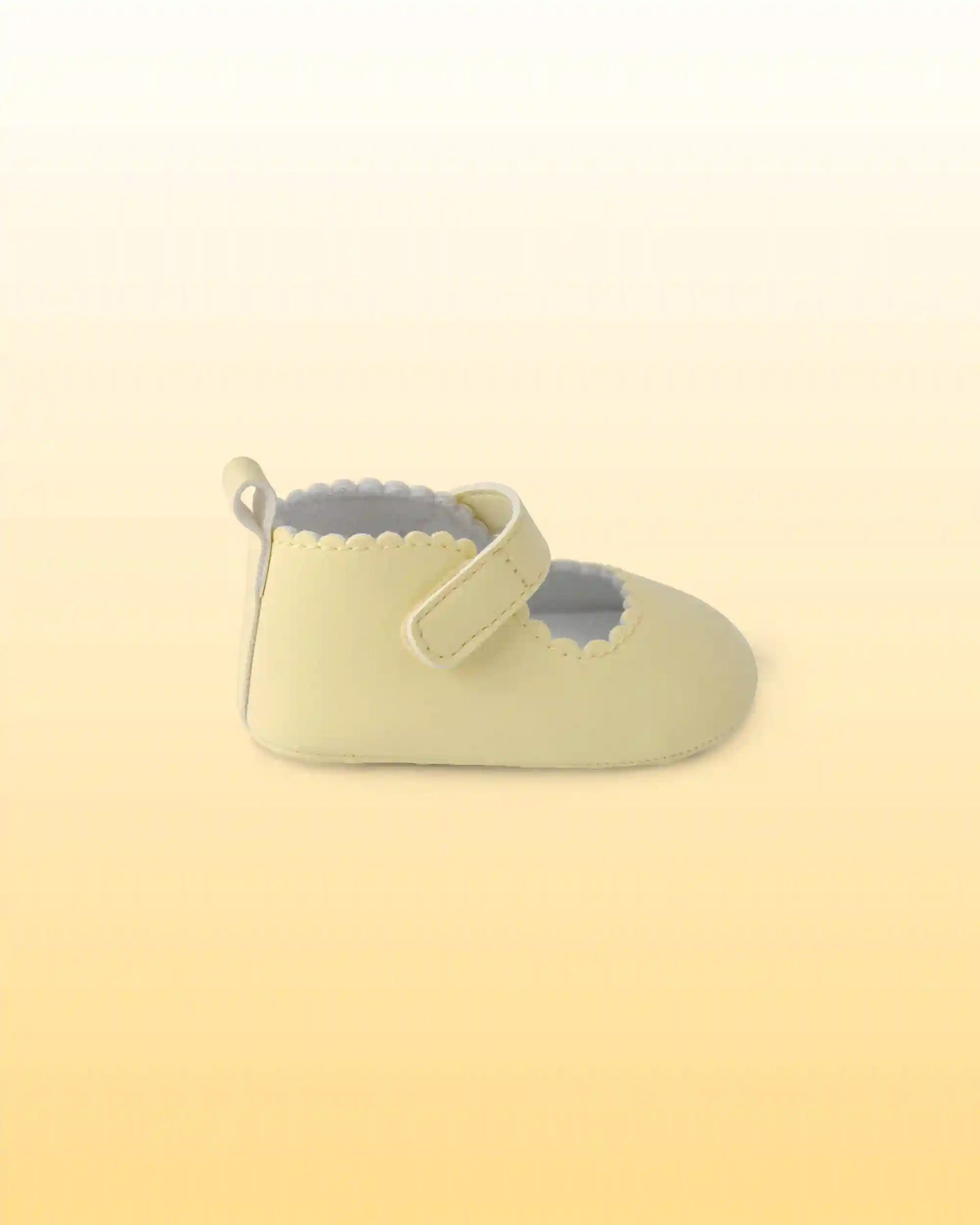 Baby Girl Scalloped Shoes - Yellow