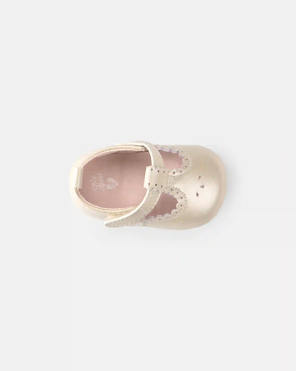 Baby Girl Eyelet Mary Jane Flats - Cream
