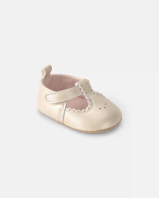 Baby Girl Eyelet Mary Jane Flats - Cream
