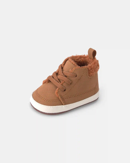 Baby Boy Teddy Fleece High Top - Brown